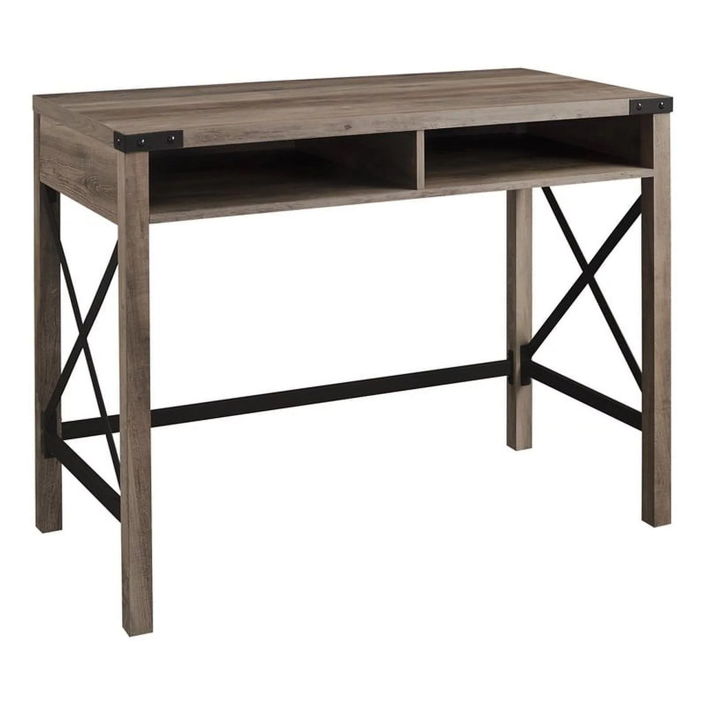 42" Metal and Wood Desk in Gray Wash C21368