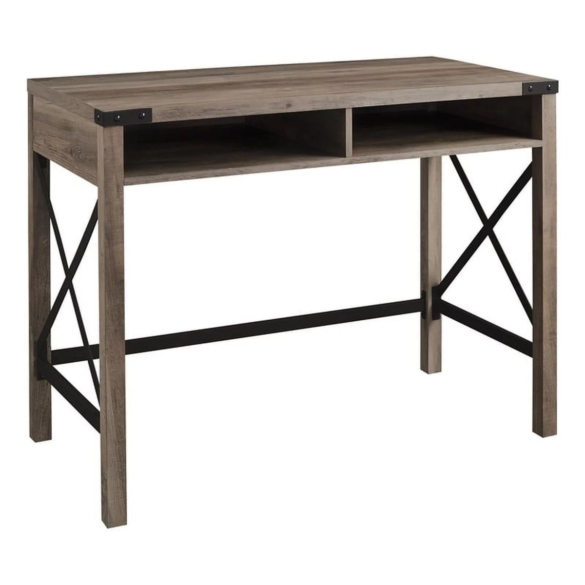 42" Metal and Wood Desk in Gray Wash C21368