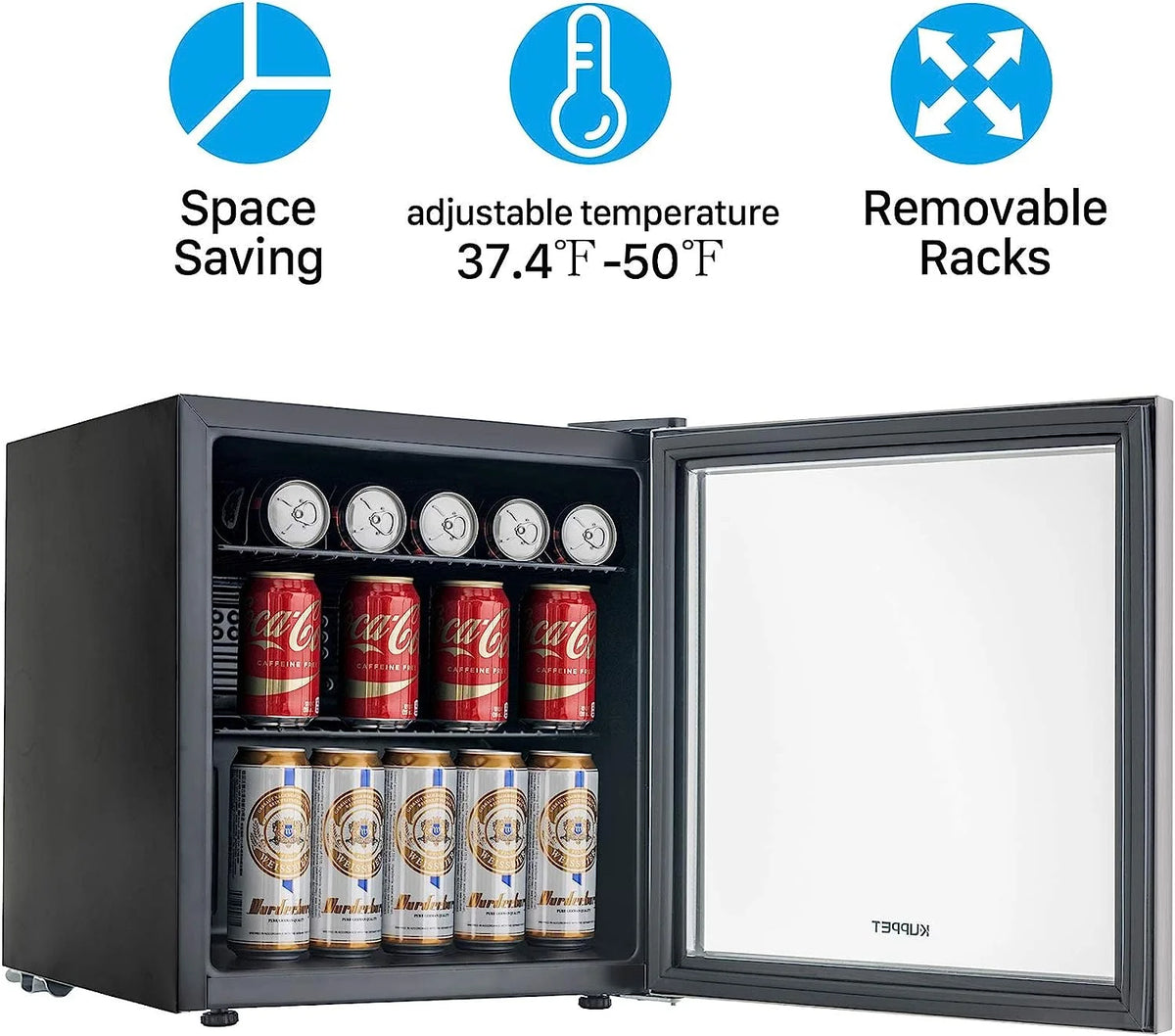 70 Can Beverage Refrigerator 1.6 Cu.ft Glass Door E97387