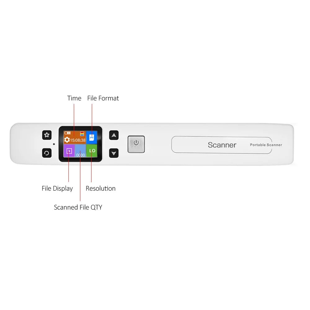 Portable Wand Document Scanner A4 Size 1050DPI LCD Display X497159