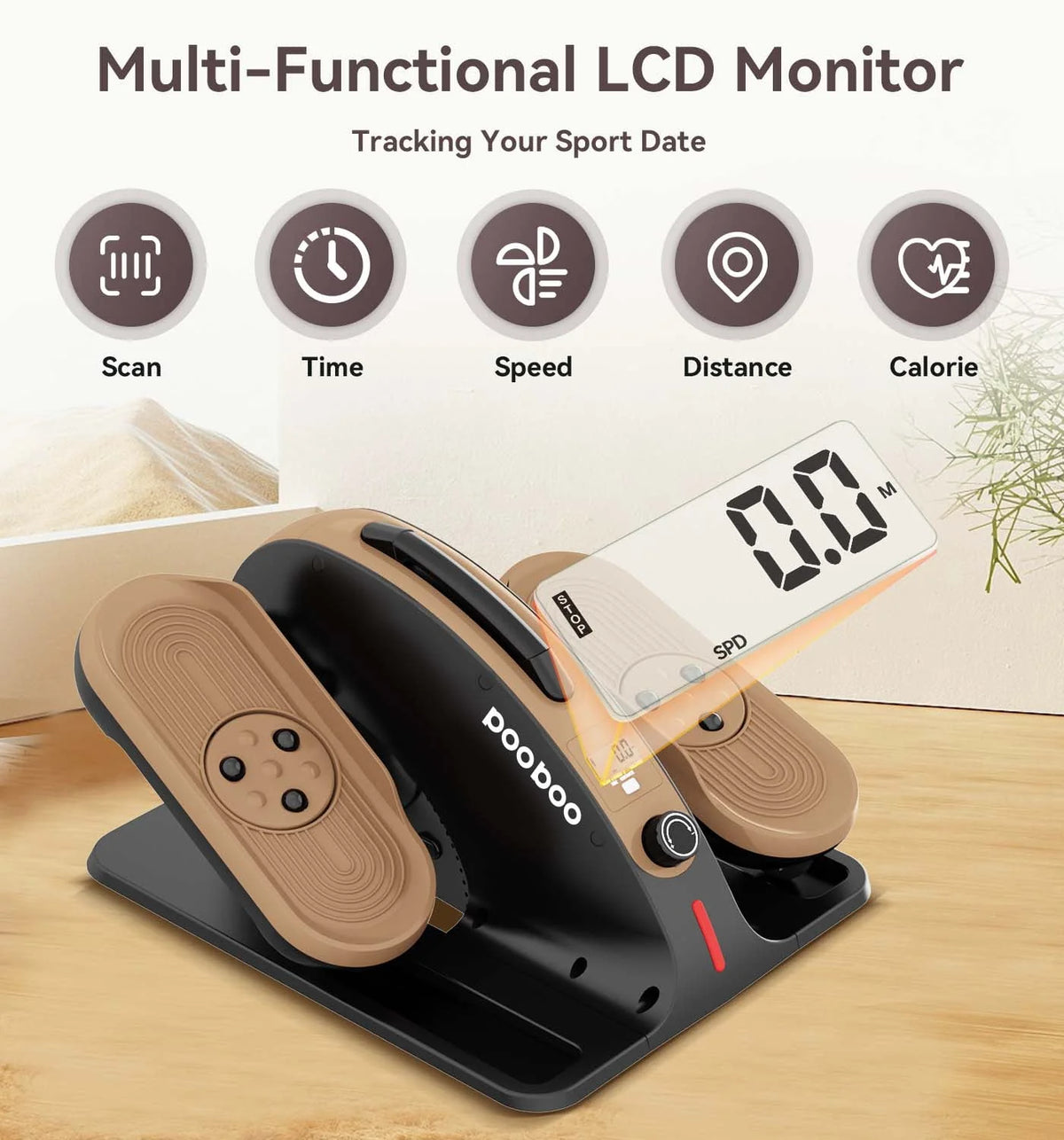Under Desk Elliptical Machine with Adjustable Resistance X5386