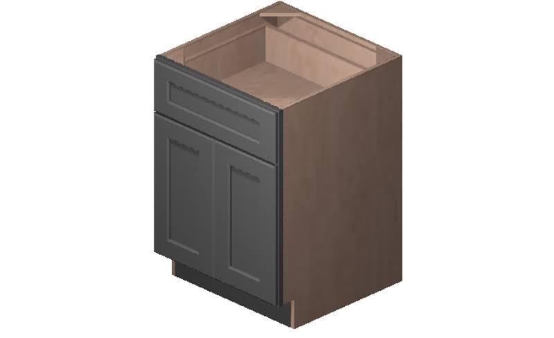 Grey 2 Door 1 Drawer 1 Shelf Base Cabinet U559
