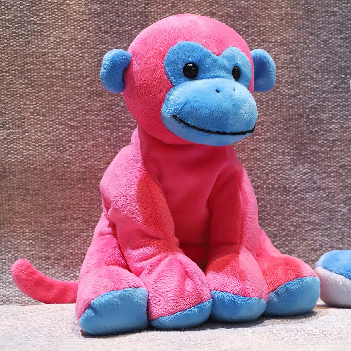 Pink and Blue Ape Monkey Stuffed Animal Plush Toy, 7.9 inches W61674