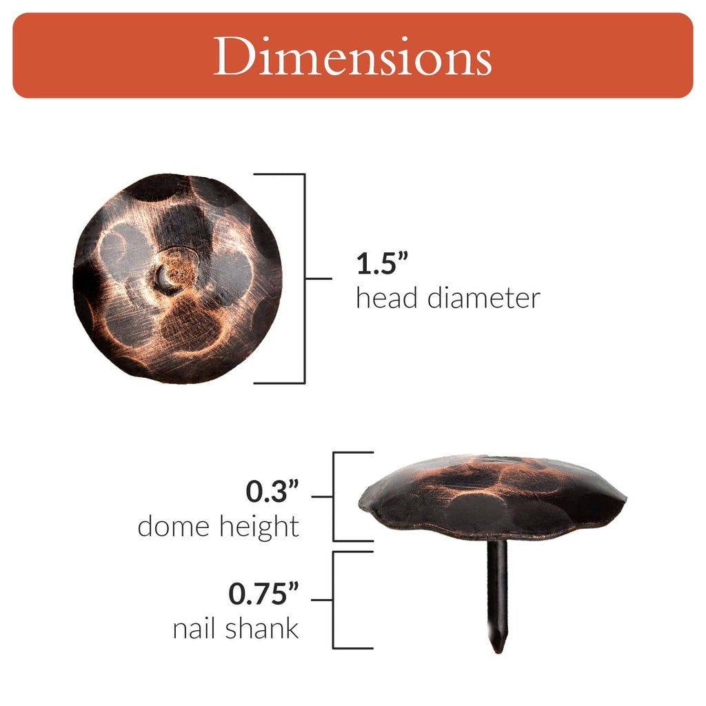 1.5x22 Round Iron Decorative Nail Clavos Rusted G3389