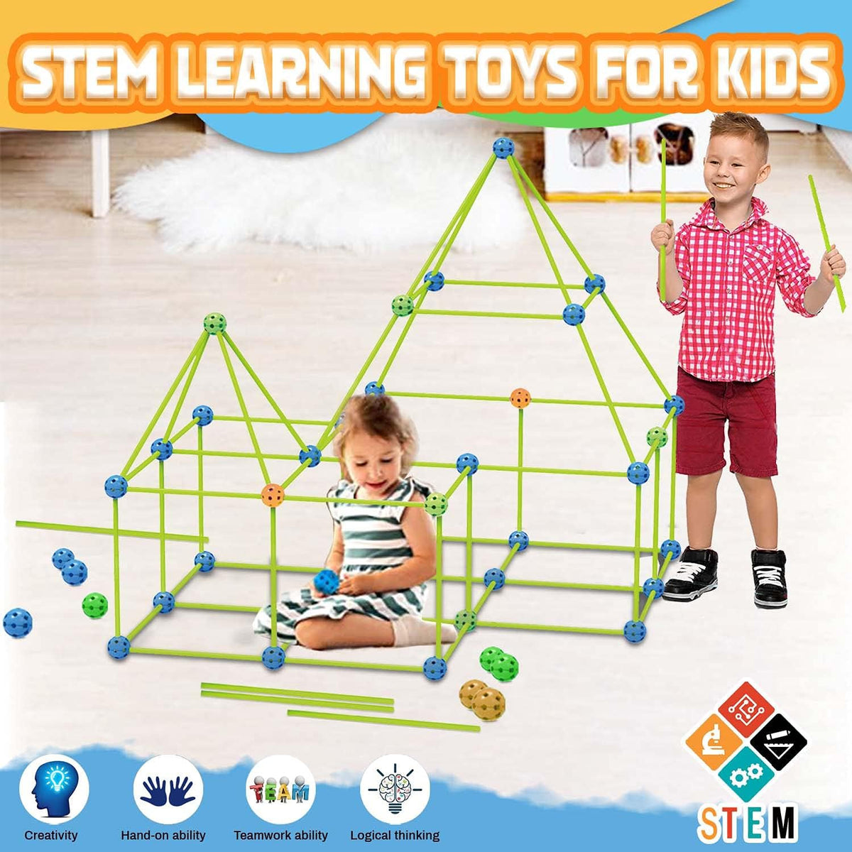 100 Pcs Glow in The Dark STEM Construction Toys F2782