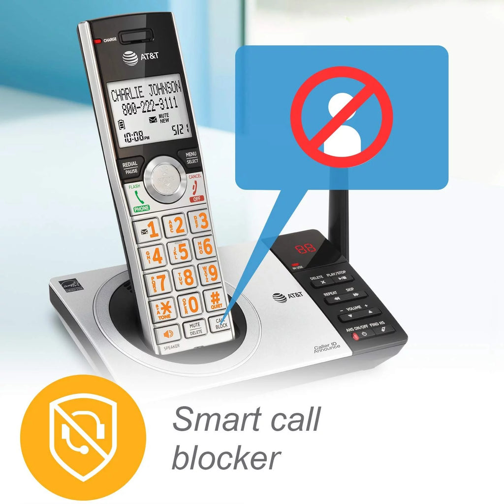Silver/Black Cordless Phone with 4 Handsets R1508