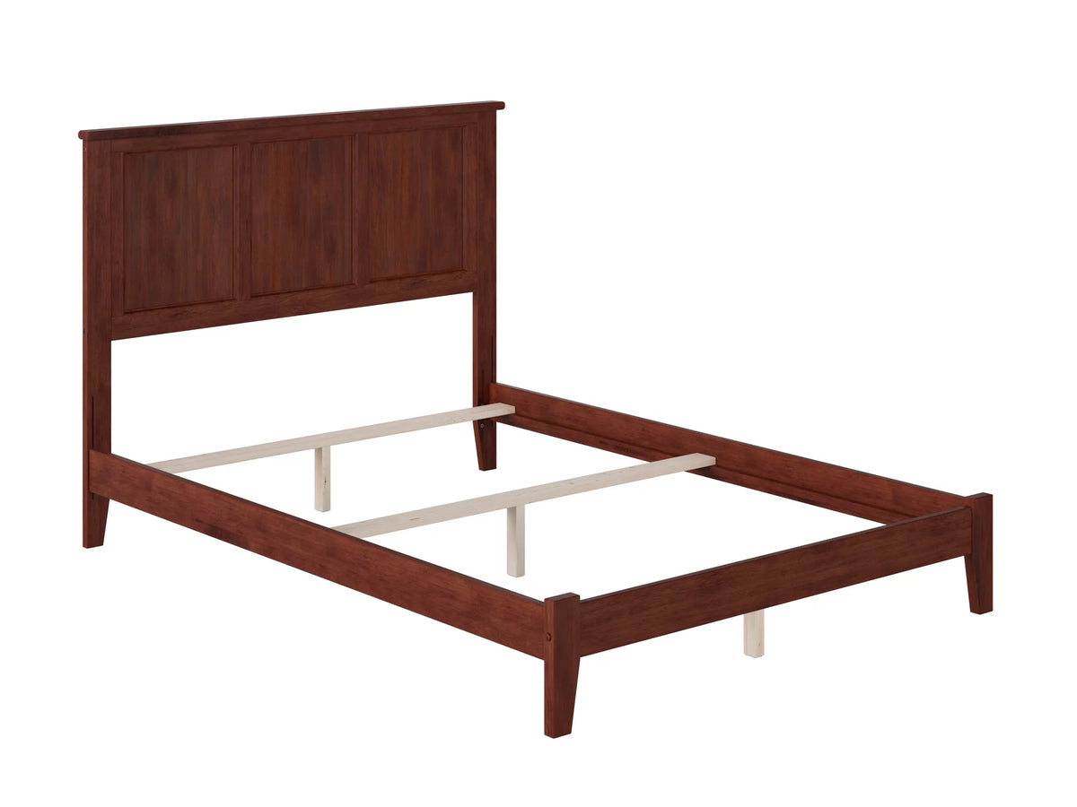 Full Solid Wood Traditional Bed with Panel Headboard in Walnut K922