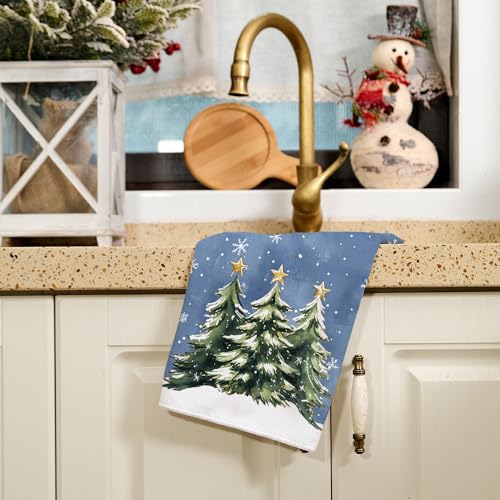 Christmas Kitchen Towels Set of 2 Green Dish Towels 18x26 Inch B783