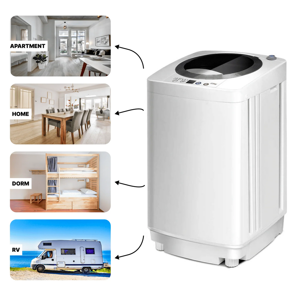 1.34 Cu Ft Portable Full Automatic Washer Spinner Combo S7600