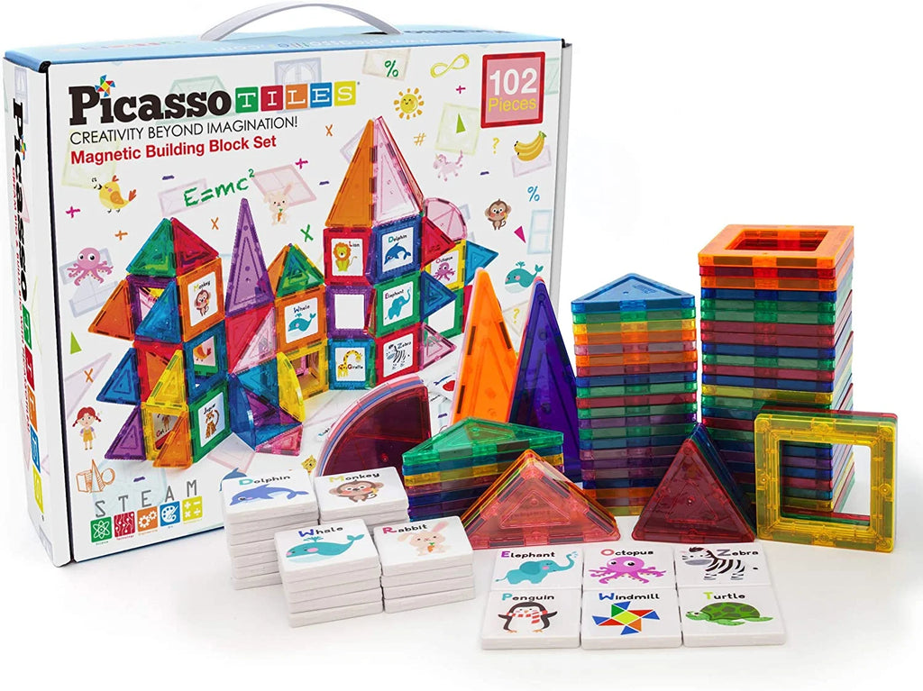 102 Piece Magnetic Tiles Construction Playset T427