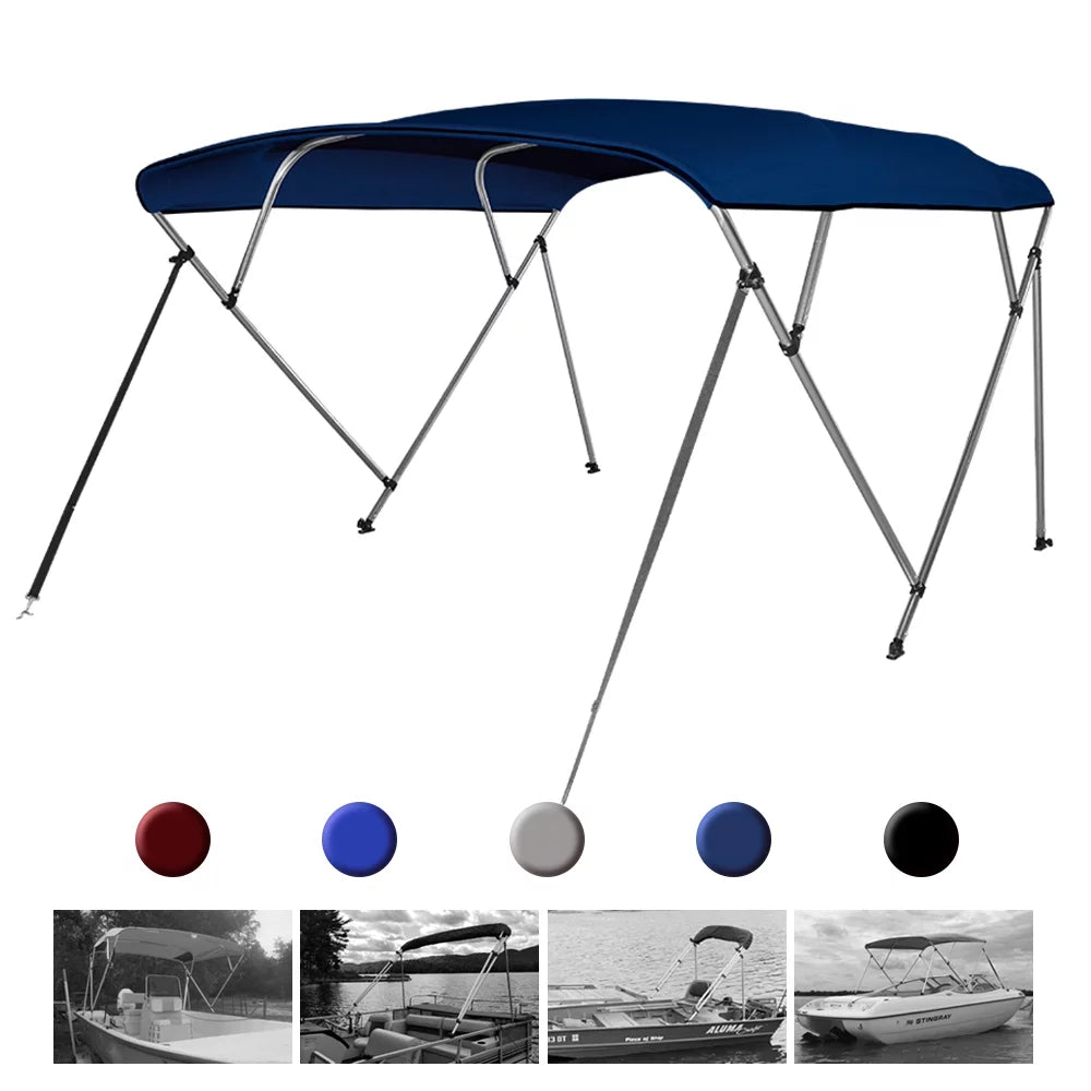 4 Bow Bimini Top Boat Cover with Storage Boot, Navy Blue A54026