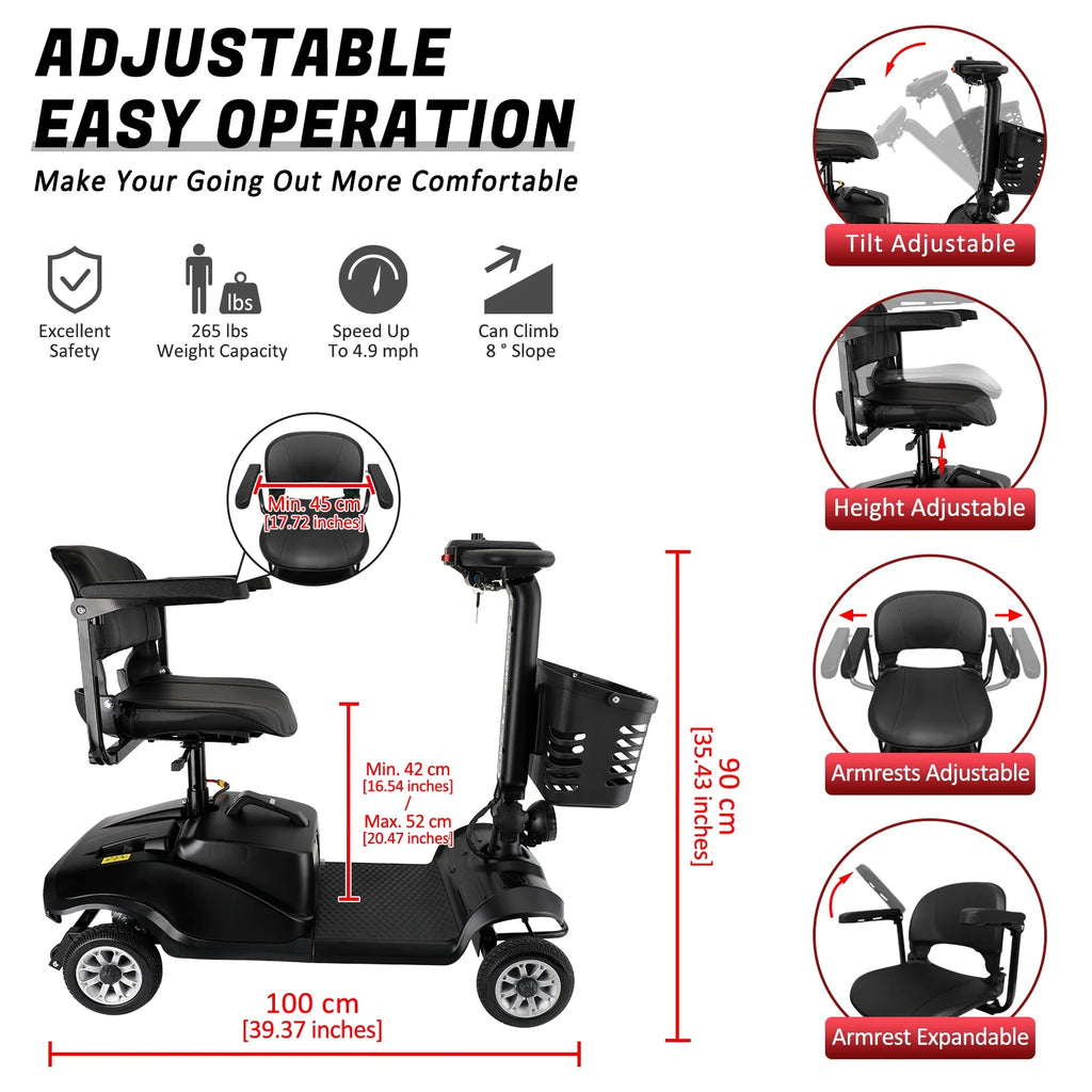 Electric Powered Mobility Scooter with Cup Holder C6968
